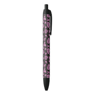Stylo Noir Arrière - plan rose floral