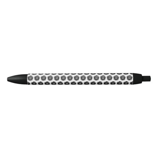 Stylo Noir Arrondi du logo personnalisé de l'entreprise (Devant)