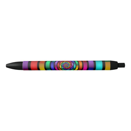 Stylo Noir Arrondi et psychédélique coloré Art moderne fracta (Devant)