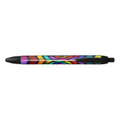 Stylo Noir Arrondi et psychédélique coloré Art moderne fracta (Dos)