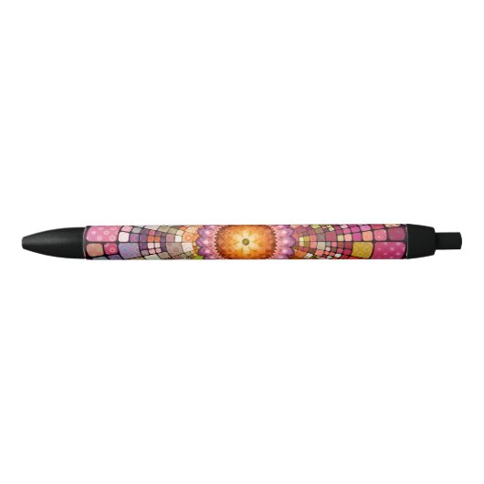 Stylo Noir Art Abstrait coloré Mandala Mosaic Pen (Devant)