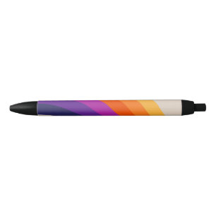 Stylo Noir Art arc-en-ciel de style rétro coloré