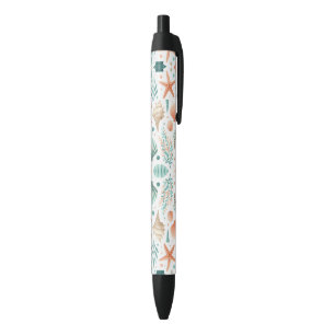Stylo Noir Art de coquillages côtiers