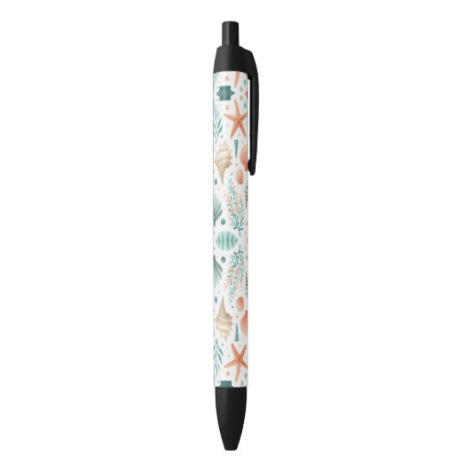 Stylo Noir Art de coquillages côtiers (Bas (Vertical))