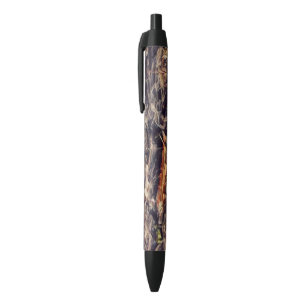 Stylo Noir Art de l'iguane orange