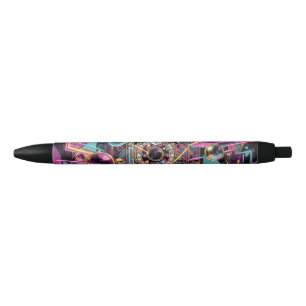 Stylo Noir Art de salon de luxe néon psychédélique