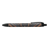 Stylo Noir Art Deco Copper & Silver Geometric Design (Haut)