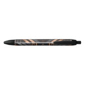 Stylo Noir Art Deco Copper & Silver Geometric Design (Dos)