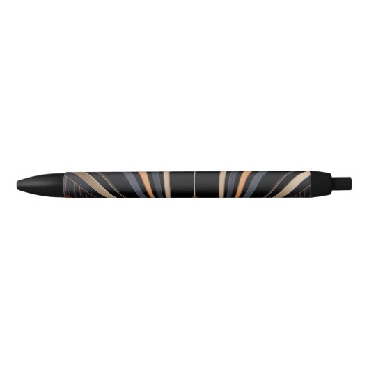 Stylo Noir Art Deco Metallic Geometric Elegance (Devant)