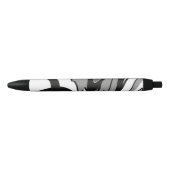 Stylo Noir Art en forme noir et blanc (Devant)