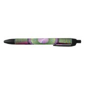 Stylo Noir Art Fractal Moderne Rond Et Coloré (Bas)