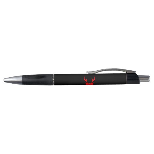 Stylo noir avec logo rouge et blanc (Haut)