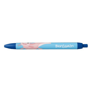 Stylo Noir axolotl rose pâle