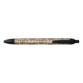 Stylo Noir Aztec Eagle Guerrier Tribal Art antique (Dos)