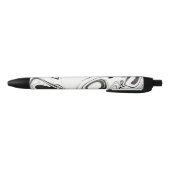 Stylo Noir B) de marbrure noir et blanc (Bas)