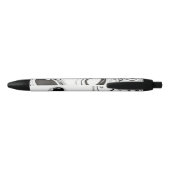 Stylo Noir B) de marbrure noir et blanc (Dos)