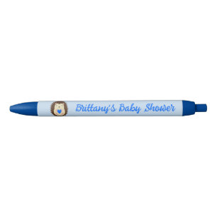 Stylo Noir Baby Boy Blue Heart Hérisson Baby Shower