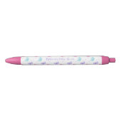 Stylo Noir Baby shower de papillons d'eau rose violet (Devant)