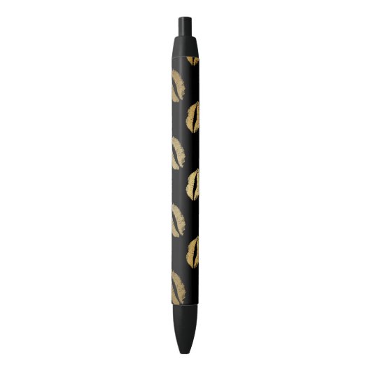 Stylo Noir Baisers dorés (devant Vertical)