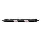 Stylo Noir Baisers Rose Argenté (Devant)