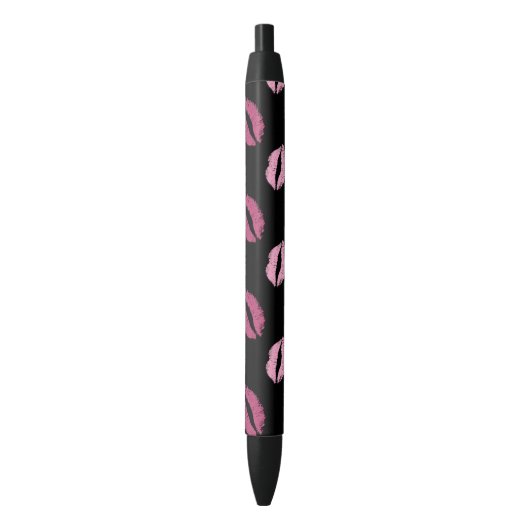 Stylo Noir Baisers Roses (devant Vertical)