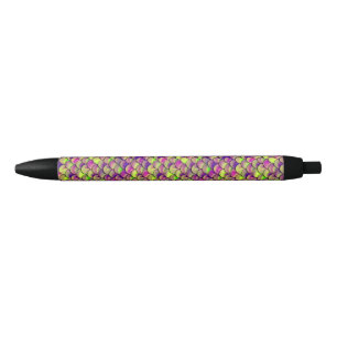 Stylo Noir Balances violettes et vertes