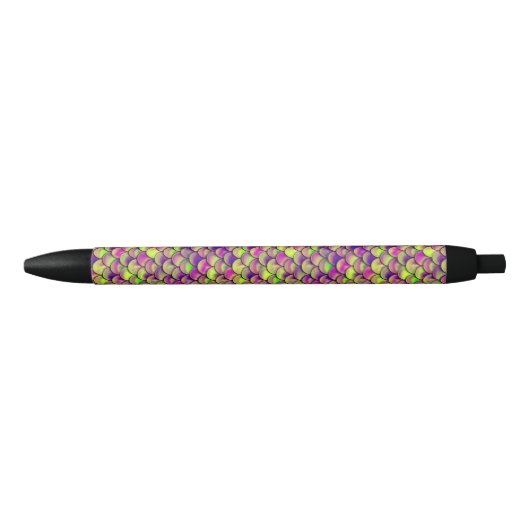 Stylo Noir Balances violettes et vertes (Devant)