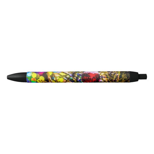 Stylo Noir Ball rouge Noël (Devant)