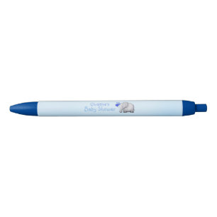 Stylo Noir Ballons mignons Bébé Bleu Éléphant Douche pour