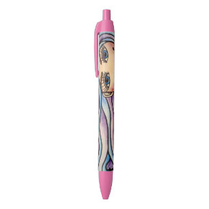 Stylo Noir Ballpoint Lady Violet et Blue.
