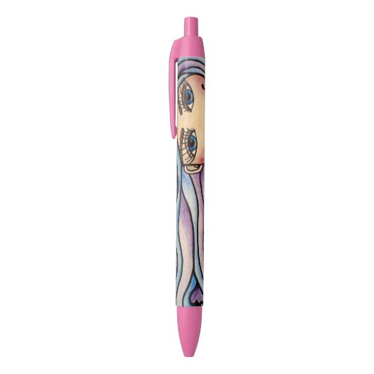 Stylo Noir Ballpoint Lady Violet et Blue. (Haut (Vertical))