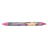 Stylo Noir Ballpoint Lady Violet et Blue. (Devant)