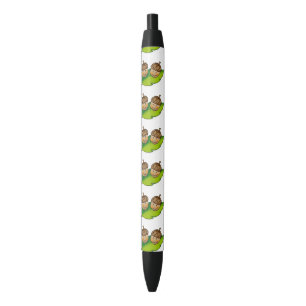 Stylo Noir bande dessinée mignonne de deux glands -