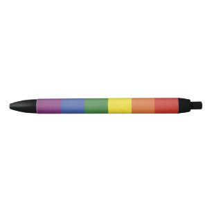 Stylo Noir Bandes arc-en-ciel