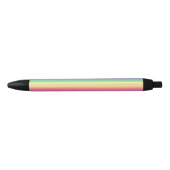 Stylo Noir Bandes arc-en-ciel pastel (Devant)