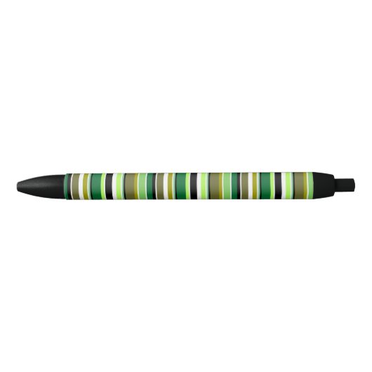 Stylo Noir Bandes blanches vert mignonne (Devant)