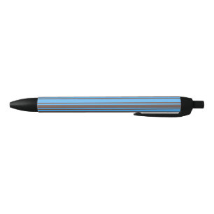 Stylo Noir Bandes de bonbons Brown et bleues