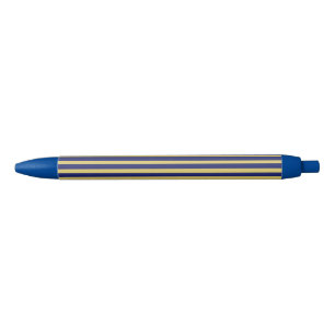 Stylo Noir Bandes d'or et de marine à motifs