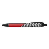 Stylo Noir Bandes noires et blanches avec triangle rouge (Haut)