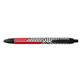 Stylo Noir Bandes noires et blanches avec triangle rouge (Dos)