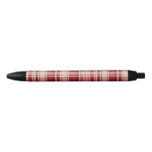 Stylo Noir Bandes Plaid Crème Rouge (Devant)