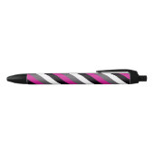 Stylo Noir Bandes rose, noire, blanche et grise (Haut)