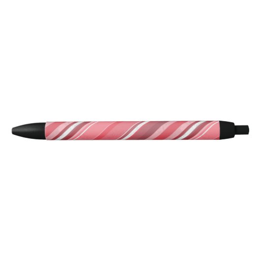 Stylo Noir Bandes roses de bonbons (Devant)