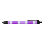 Stylo Noir Bandes violettes et blanches (Haut)