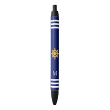 Barre à roue et monogramme sur fond bleu