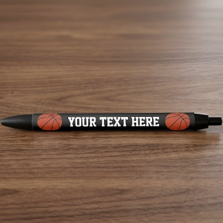 Stylo Noir Basketball Custom Team Name / Text Coach's Pens 🏀