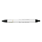 Stylo Noir Bâton médical d'Asclepios en or herbeux vert (Devant)