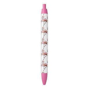 Stylo Noir beau flamant rose