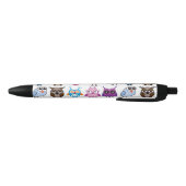 Stylo Noir Beau hibou fait sur commande coloré (Bas)