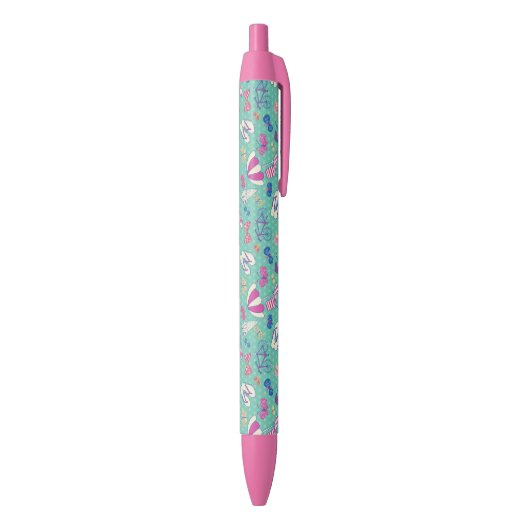 Stylo Noir Beau Motif aux éléments d'été (Bas (Vertical))